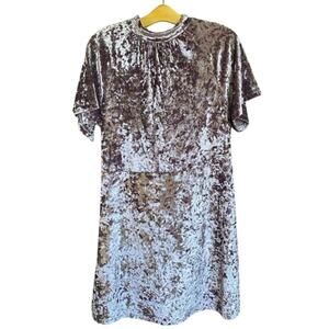 Shiela Rose Purple Sheath Dress with Flutter Sleeves crushed velvet large